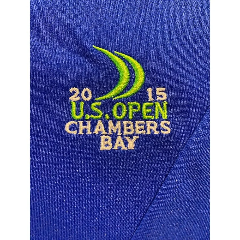Ralph Lauren Polo Golf Shirt Mens XL Blue 2015 US Open‎ Chambers Bay Performance